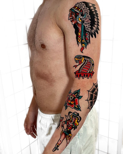 Explore mens cross tattoo ideas, creative tattoo ideas in Knoxville, available at Riverside Tattoo Co.