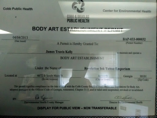 Tattoo Shop «Revelation Ink Tattoo Emporium», reviews and photos, 4672 S Main St, Acworth, GA 30101, USA