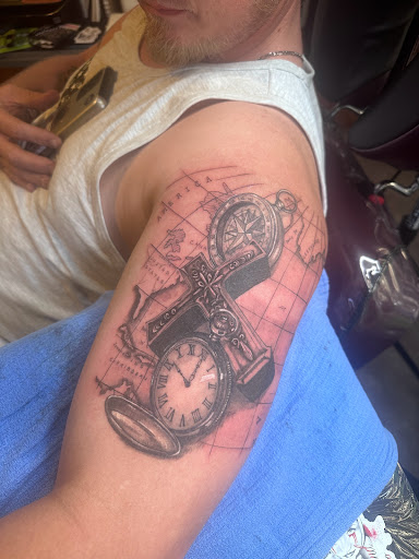 Explore animal skull tattoo ideas, creative tattoo ideas in Moweaqua, available at Fleshwound Tattoo