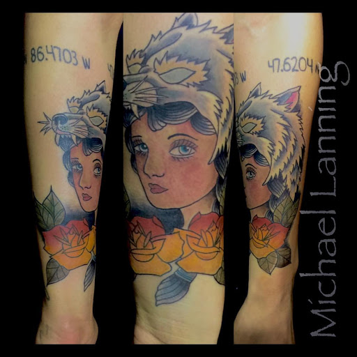 Explore girly sleeve tattoo ideas, creative tattoo ideas in Mount Juliet, available at Division Street Tattoo Company
