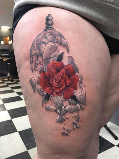 Explore name cover up tattoo ideas female, creative tattoo ideas in Stevens Point, available at Black Rabbit Tattooing