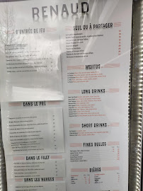 Restaurant français Café Renaud à Boulogne-Billancourt (le menu)