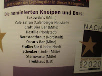 Bar nordstadtbraut à Hanover (le menu)