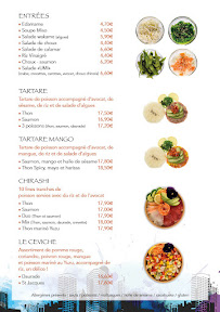 Restaurant de sushis Cosmo Sushi Antibes / Vallauris à Vallauris (la carte)