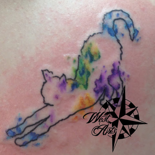 Explore red ink neck tattoo ideas, creative tattoo ideas in Kingsport, available at West Arts Tattoo Studio