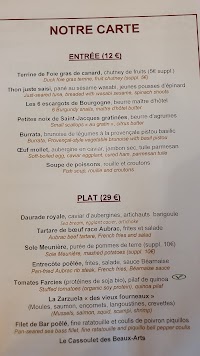 Menu / carte de Les Beaux-Arts à Toulouse