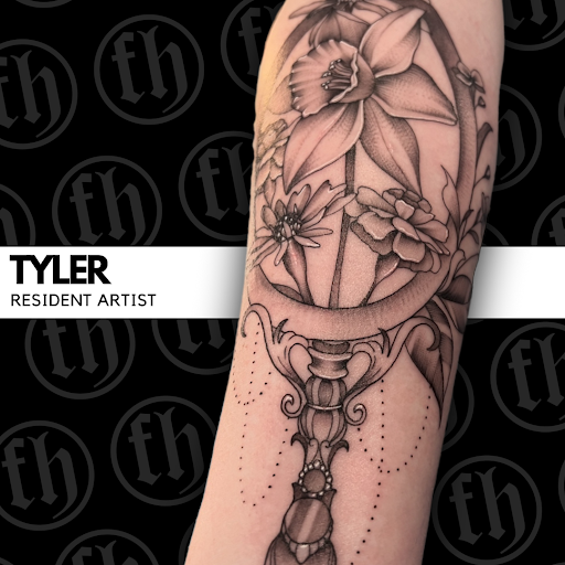 Explore disney sleeve tattoo ideas, creative tattoo ideas in Kissimmee, available at Fallen Heroes Tattoo & Piercing (Florida)