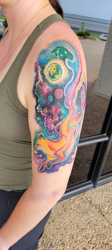 Explore ski tattoo ideas, creative tattoo ideas in Oklahoma City, available at Oklahoma Tattoo Collective