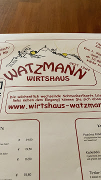 Carte du Wirtshaus Watzmann à Hamburg