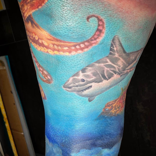 Explore doberman tattoo ideas, creative tattoo ideas in Nashville, available at Titan Tattoo