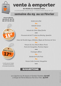 Menu du la Chaumière à Chantraine