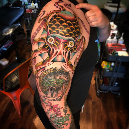 Explore tattoo bible verse ideas, creative tattoo ideas in Lawrence, available at Standard Electric Tattooing