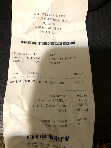 Liquor Store «SeaTac Liquor & Wine», reviews and photos, 18613 International Blvd, SeaTac, WA 98188, USA