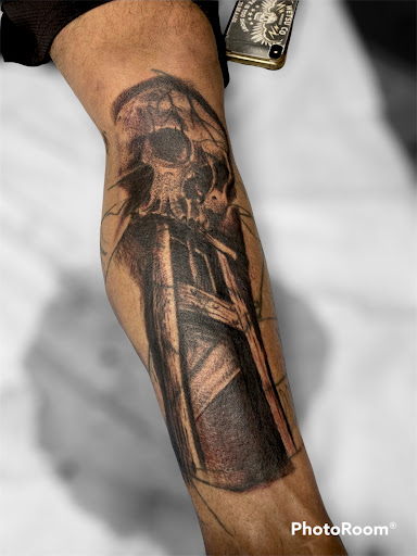 Explore 2 dog tattoo ideas, creative tattoo ideas in San Jose, available at Blue Rose Tattoo