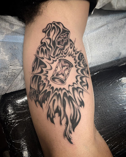 Explore cookie monster tattoo ideas, creative tattoo ideas in Vista, available at American Tattoo Vista