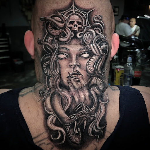 Explore christian tattoo sleeve ideas, creative tattoo ideas in Colton, available at Vengeance Ink Tattoo & body piercing