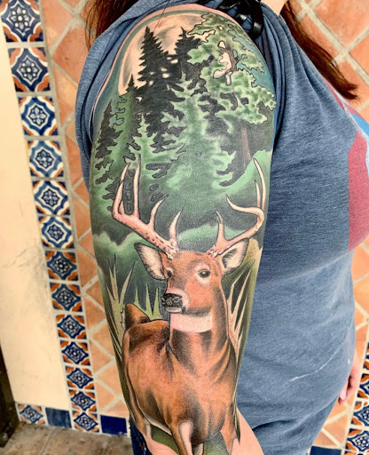 Explore outline tattoo ideas for guys, creative tattoo ideas in Stuart, available at Tiger Shark Tattoo Studio