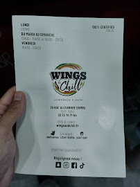 Wings and Chill 11e à Paris menu
