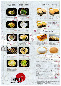 Carte du CHIYO Sushi-Bar à Hamburg