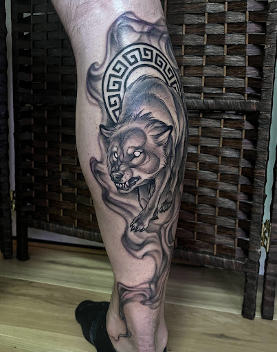 Explore thigh tattoo ideas, creative tattoo ideas in Appleton, available at Carlieyed Tattoo