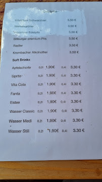 Menu du Gasthaus Schweizerhaus à Schwarzburg