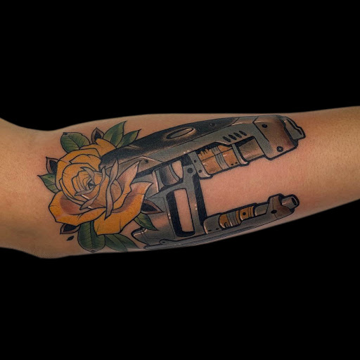 Explore memorial tattoo ideas for son, creative tattoo ideas in Long Beach, available at Outer Limits Tattoo