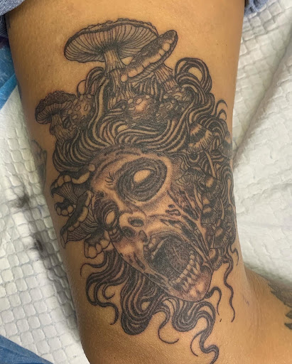 Explore female arm sleeve tattoo ideas, creative tattoo ideas in Bronx, available at Tattoo Kingdom