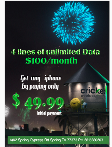 Cell Phone Store «Cricket Wireless», reviews and photos, 1402 Spring Cypress Rd, Spring, TX 77373, USA