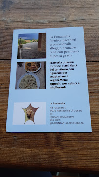 Menu du LA FONTANELLA à Montecchia di Crosara
