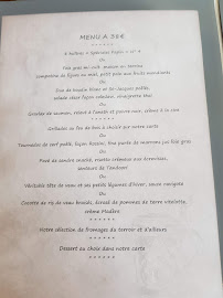 Restaurant français Auberge de l'Étain à Lussant (le menu)