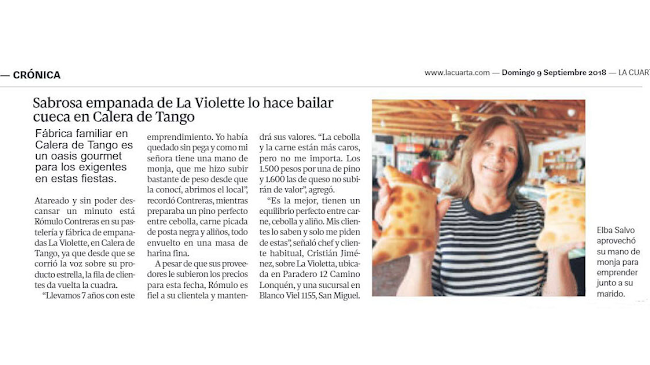 La Violette Pasteleria, Empanadas - Calera de Tango