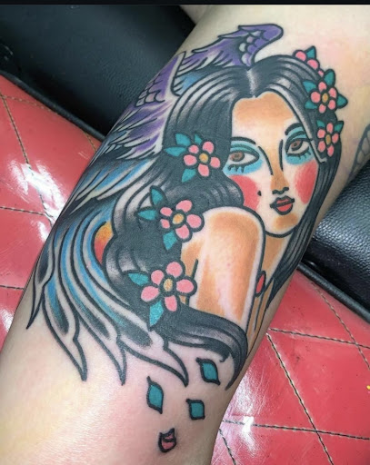 Explore gap filler tattoo background shading ideas, creative tattoo ideas in Columbia, available at -Born Again Tattoo- New Tattoos, Cover-Ups, Repairs, & Restorations Made Daily