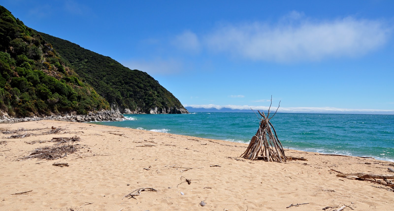 Foto av Whariwharangi Beach med turkos rent vatten yta