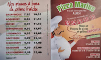 Carte du Pizza Marius à Auch