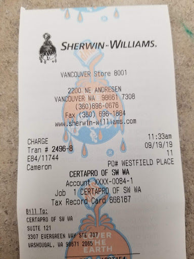Paint Store «Sherwin-Williams Paint Store», reviews and photos, 2200 NE Andresen Rd d, Vancouver, WA 98661, USA