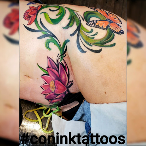 Explore cherubim tattoo ideas, creative tattoo ideas in Murrieta, available at CON INK TATTOOS LLC