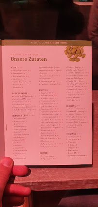 Menu / carte de pibosa Jülich à Jülich