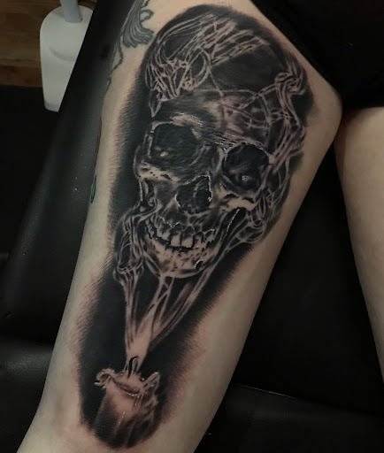 Explore darkness tattoo ideas, creative tattoo ideas in Lake Villa, available at Eternal Tiger Tattoo