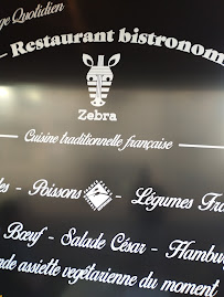 Carte du ZEBRA Restaurant à Maisons-Laffitte