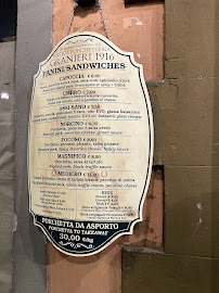 Antica Porchetteria Granieri 1916 à Florence menu