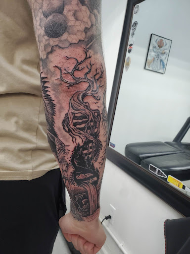 Explore black and gray tattoo ideas, creative tattoo ideas in Salem, available at Outwest Tattoo and body piercing ,30 years of tattooing,only life time guarantee