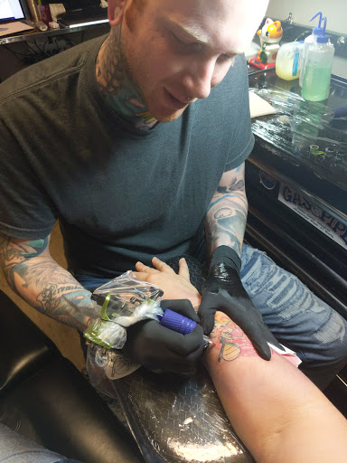 Explore chest to shoulder tattoo ideas, creative tattoo ideas in Austin, available at Platinum Ink Tattoo & Body Piercing