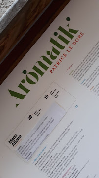Restaurant gastronomique Aromatik à Annecy (la carte)