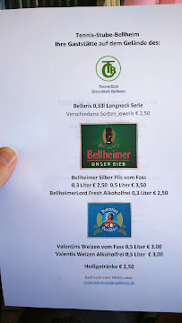 Restaurant Tennis-Stube-Bellheim à Bellheim (le menu)