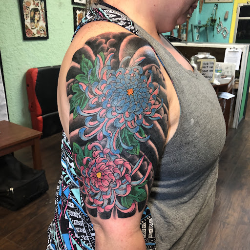 Explore cute witch tattoo ideas, creative tattoo ideas in San Angelo, available at Good Vibes Only Tattoo Studio