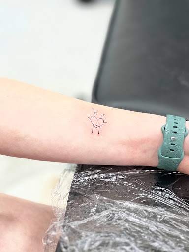 Explore forearm name tattoo ideas, creative tattoo ideas in Charlotte, available at Gilded Unicorn Tattoo Parlor