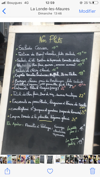 Menu / carte de Côté Plage à La Londe-les-Maures