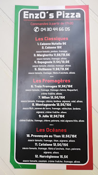 Menu / carte de PIZZA ARGELES-SUR-MER / EnzO's Pizza à Argelès-sur-Mer