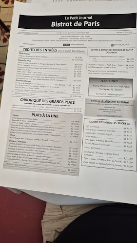 Horário de funcionamento de Bistrot de Paris