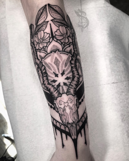 Explore aries tattoo ideas male, creative tattoo ideas in Lopez Island, available at Soot and Bone Body Art Studio